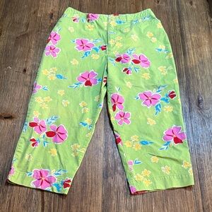 Erika Green Floral Cropped pants